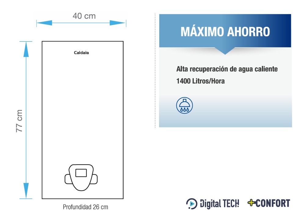 Calefón Caldaia Digital TOP 35TBF - Imagen 2