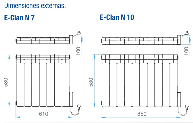 Radiador Eléctrico Caldaia E Clan N - Imagen 2